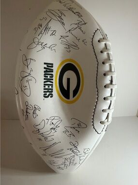 Green Bay Packers White Autographed Football